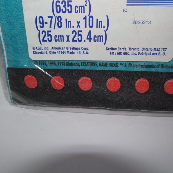 Pokemon Nintendo Halloween Napkins Pikachu Meganium Vintage Y2K 2000's Game Boy - Picture 3 of 4